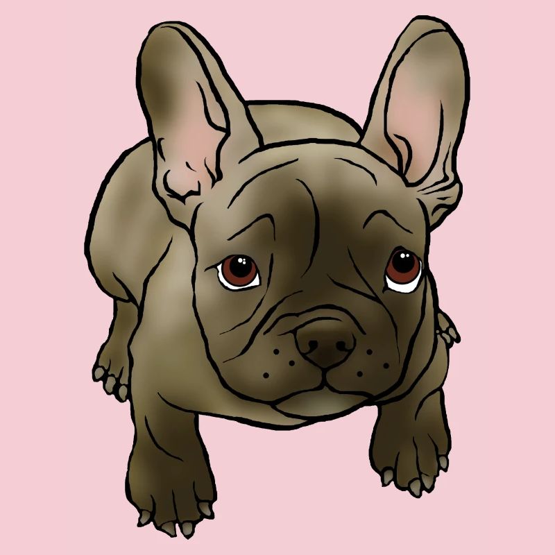 Chiot bouledogue français dans le style BD