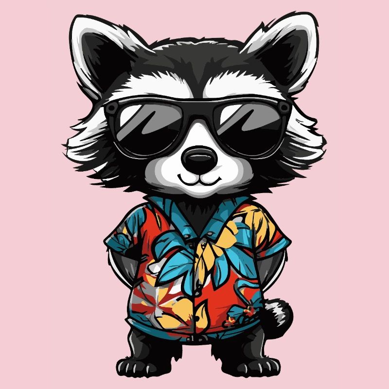 Raccoon Comic Holiday