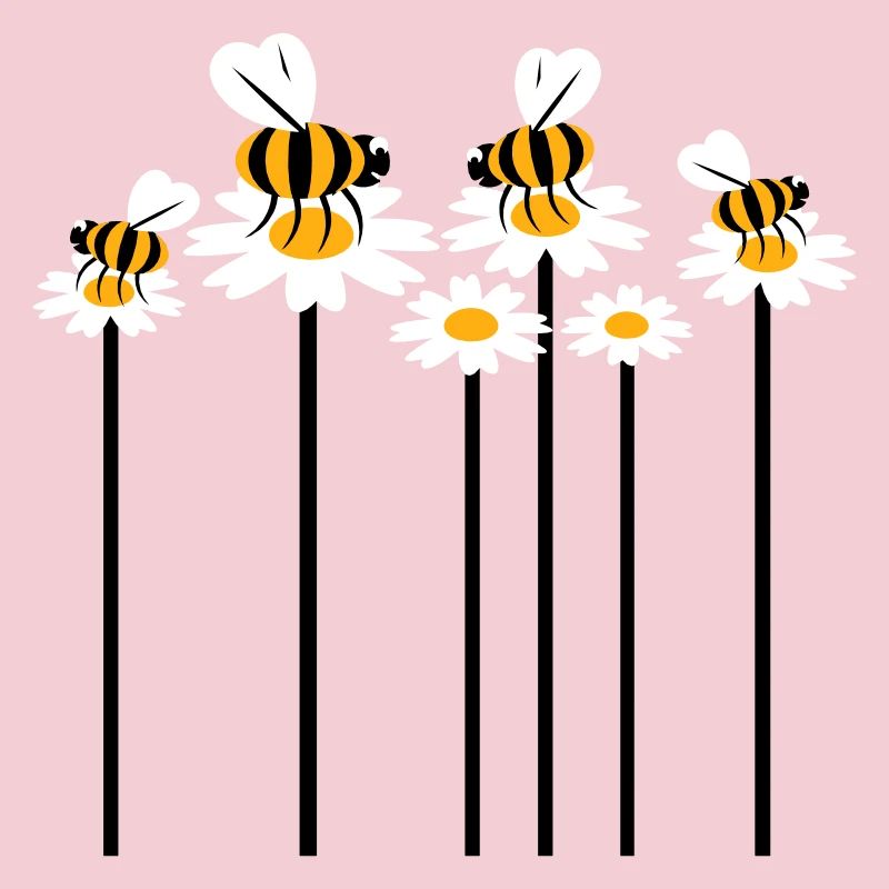 Beaucoup d’abeilles, de bourdons, de marguerites, de fleurs pollinisatrices