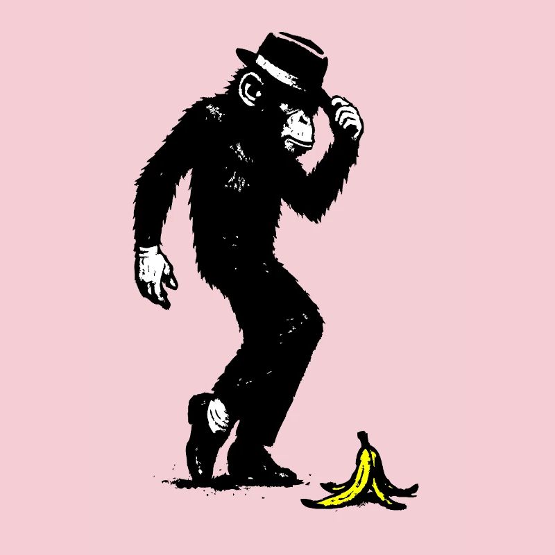 Affe mit Hut und Banane
