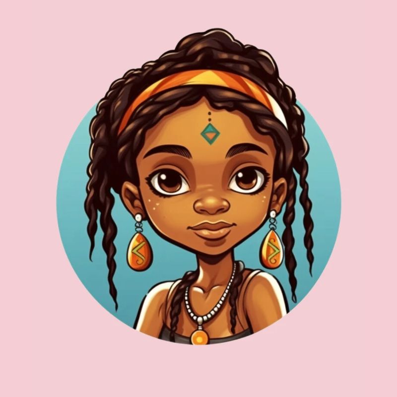 Afro Schwarz Kind Junge Mädchen Ethno Geschenkidee