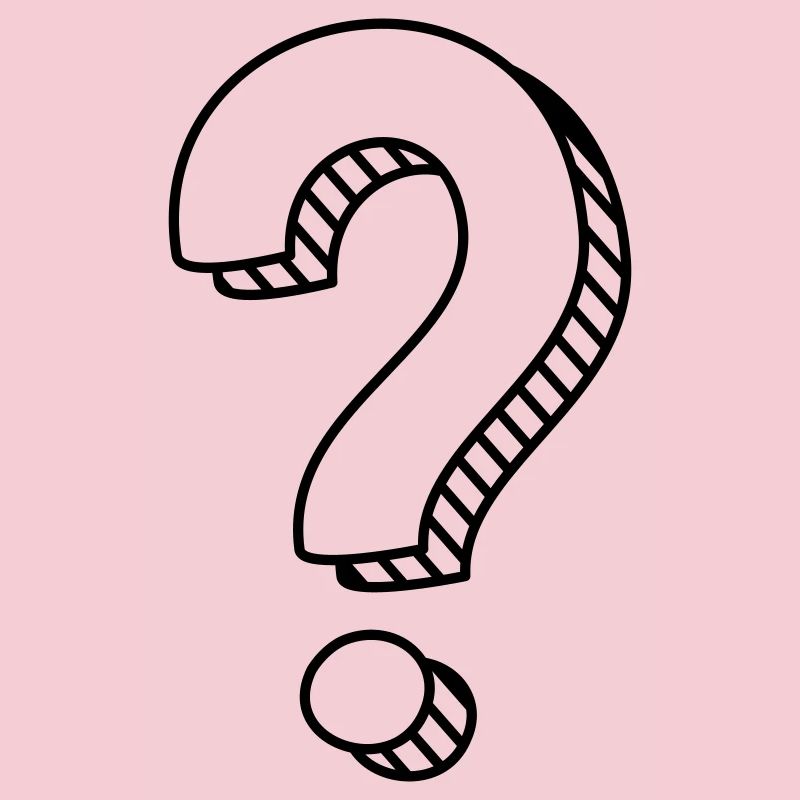 Fragezeichen mit Schatten einfarbig