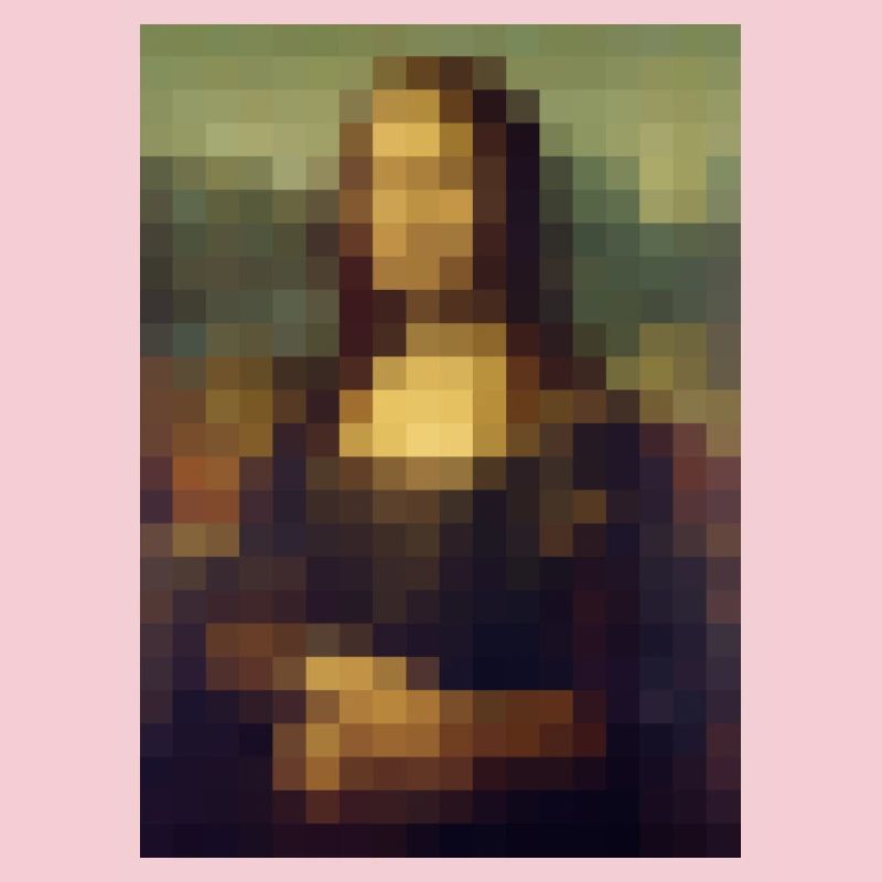Mona Lisa 8-bit pixel painting Leonardo da Vinci