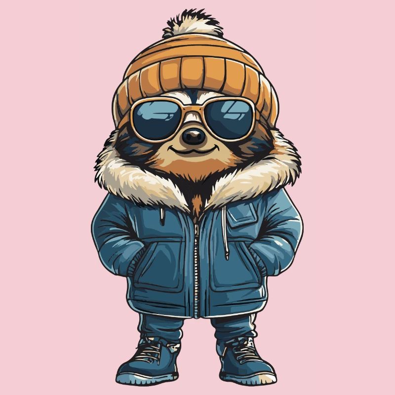 Faultier Winter Comic