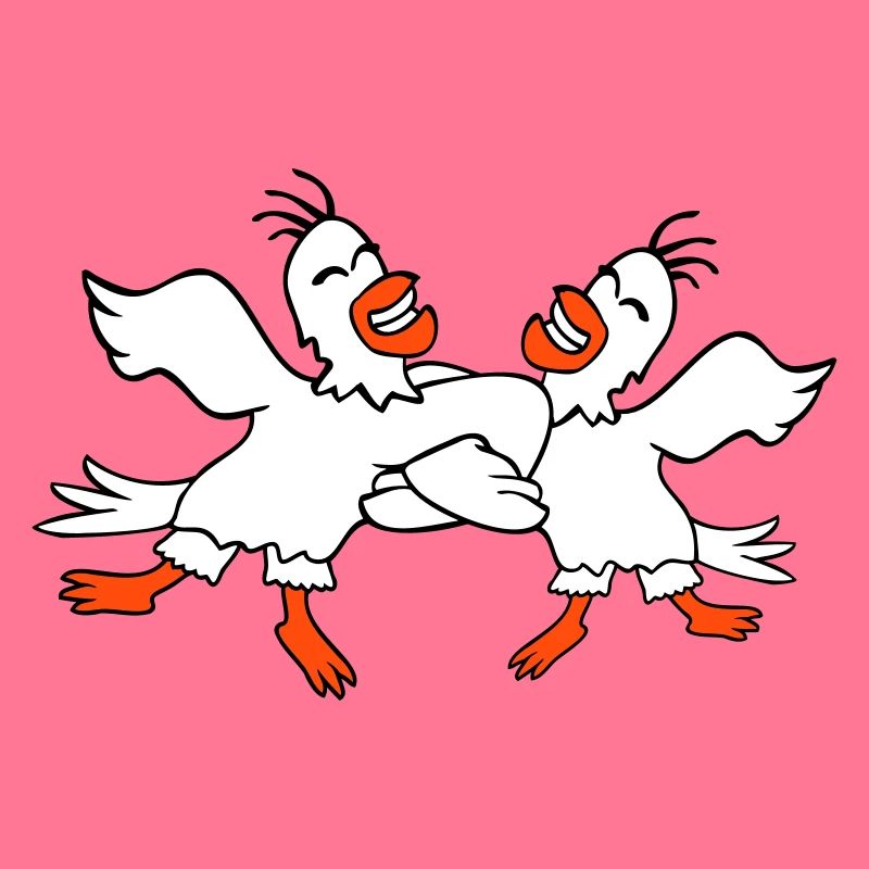 2 Ducks Dancing Circle Dance Polka Party Celebrate Fun