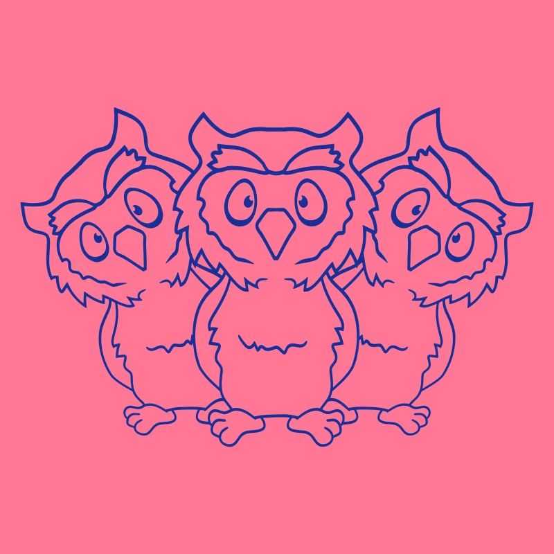 3 Eulen Team Freunde Party Crew drei Brüder Truppe