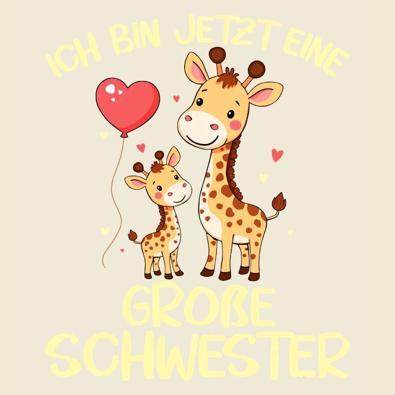 Ich bin jetzt endlich eine große Schwester Giraffe