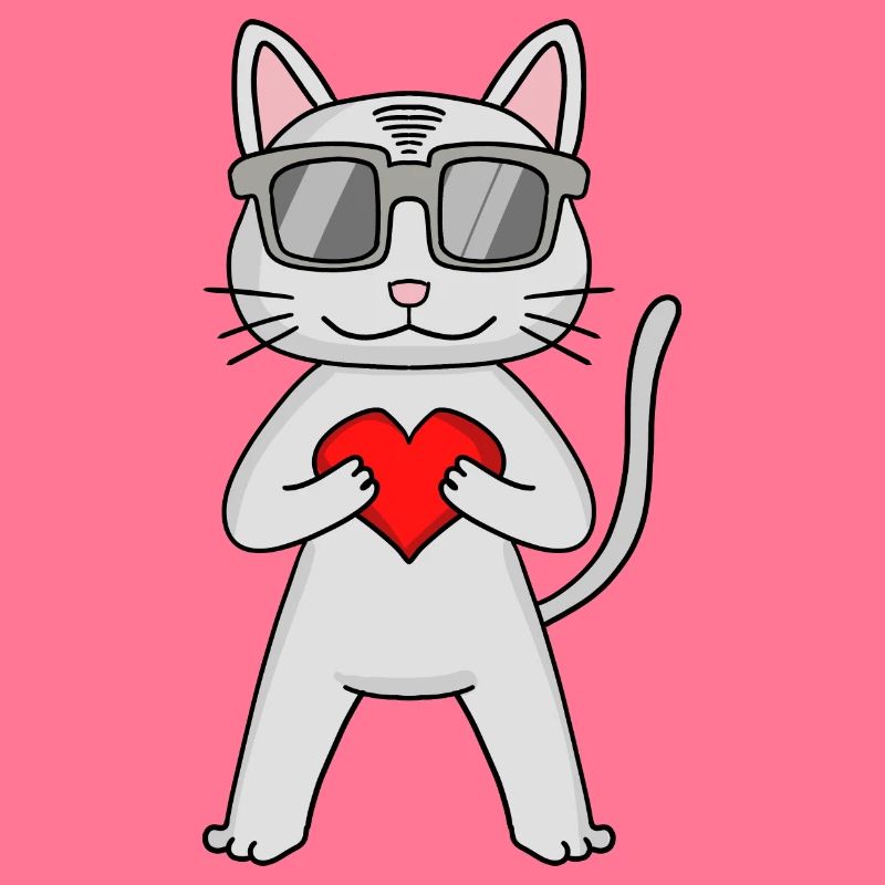 Devon Rex with sunglasses and heart