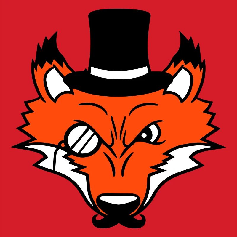 Fox Red Fox Sir Mr. Top Hat Monocle Glasses