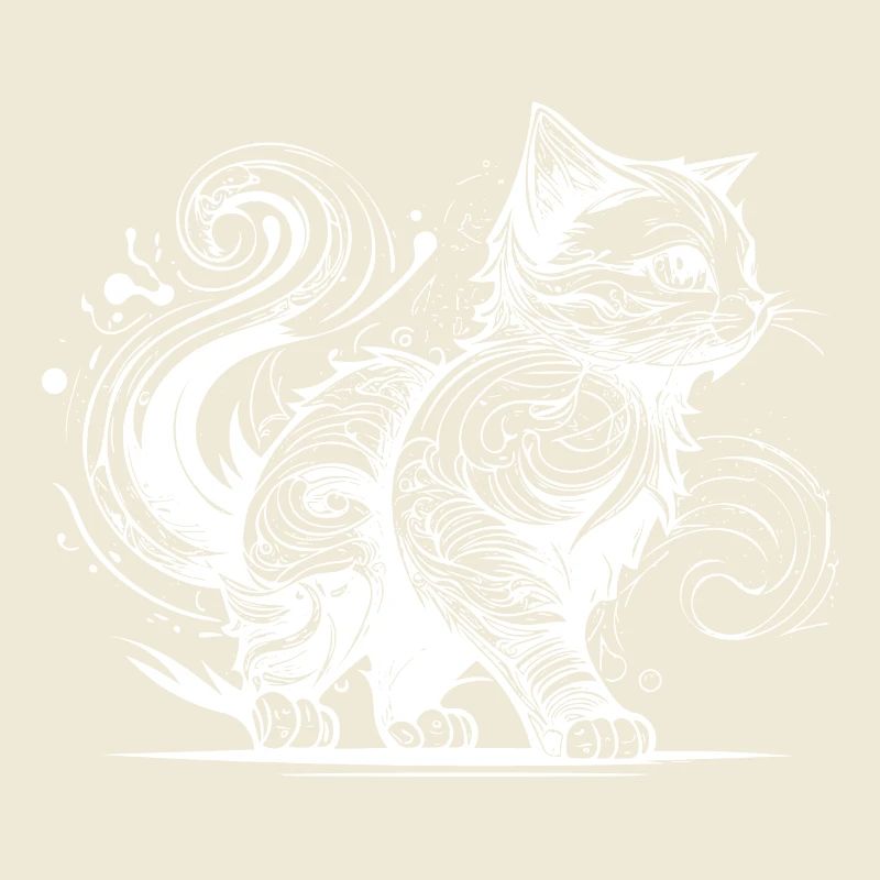 Chat mignon dans le style tatouage