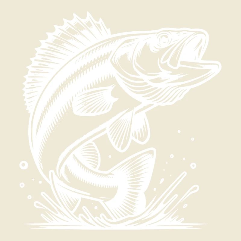 Eleganter springender Zander Raubfisch