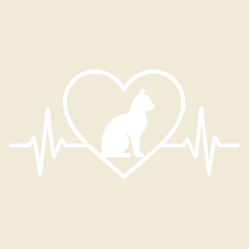 Katze Silhouette Herz
