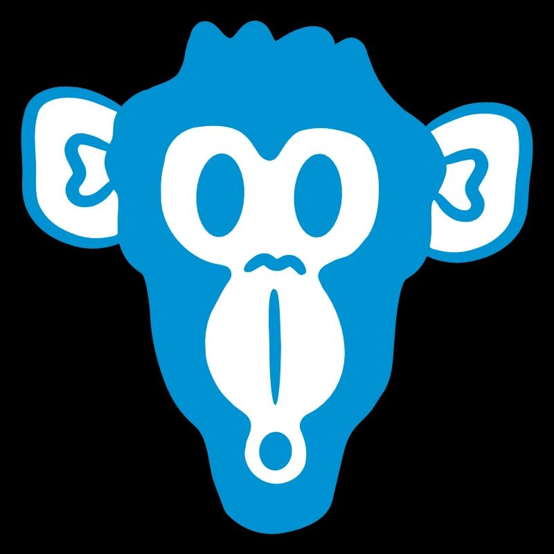 Wondered Curious Monkey Head Fright Face