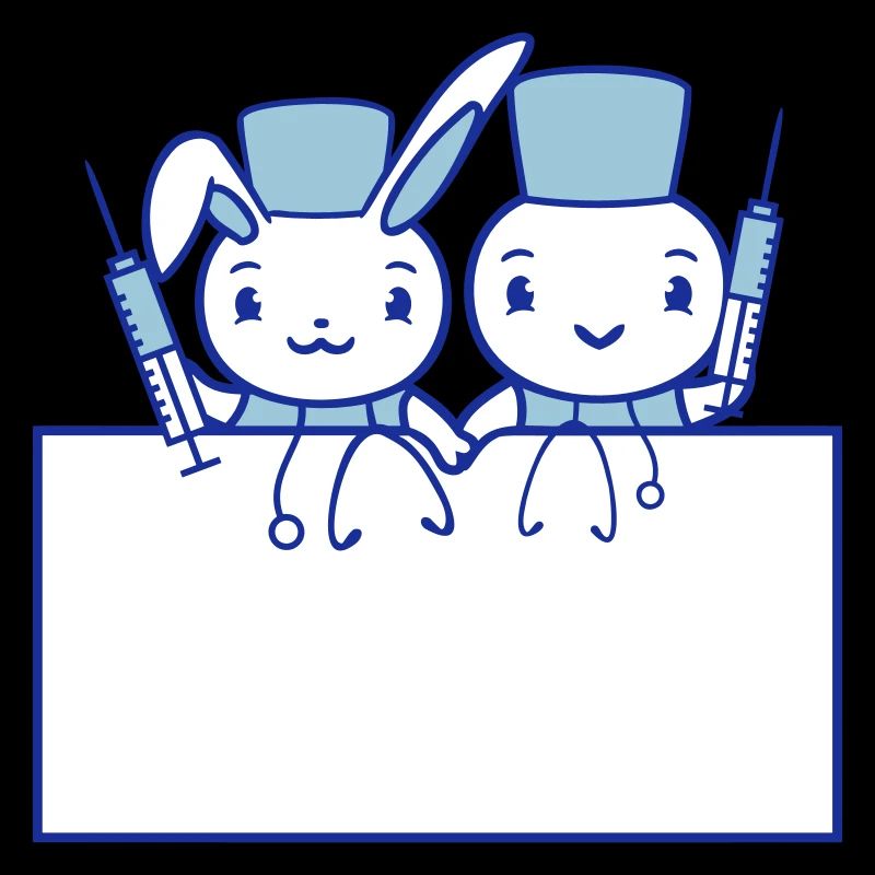 Hase Vogel Küken Arzt Spritze Team 2 Freunde Crew