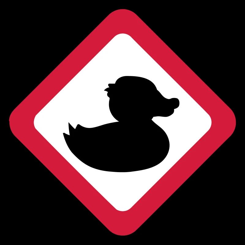 Duck Sign Warning Caution Danger Caution