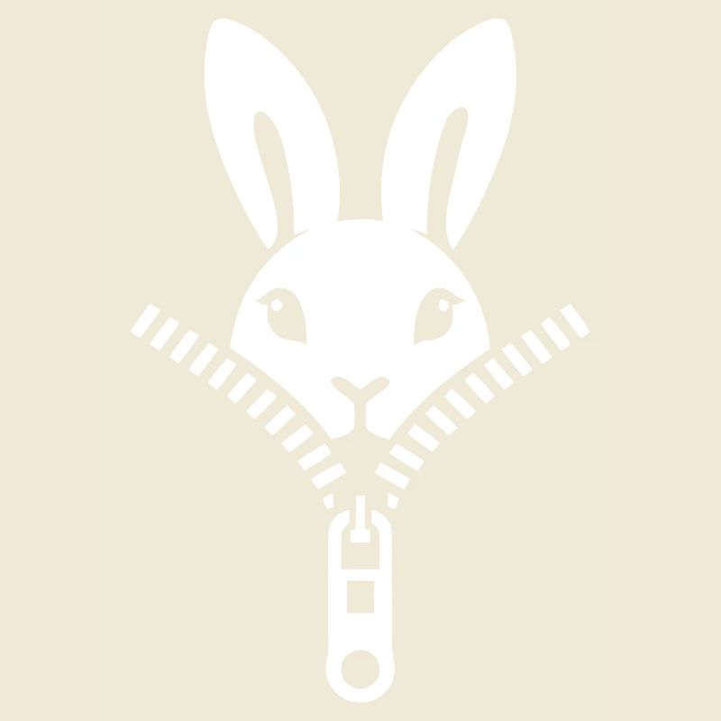 Petit lapin caché dans une fermeture éclair