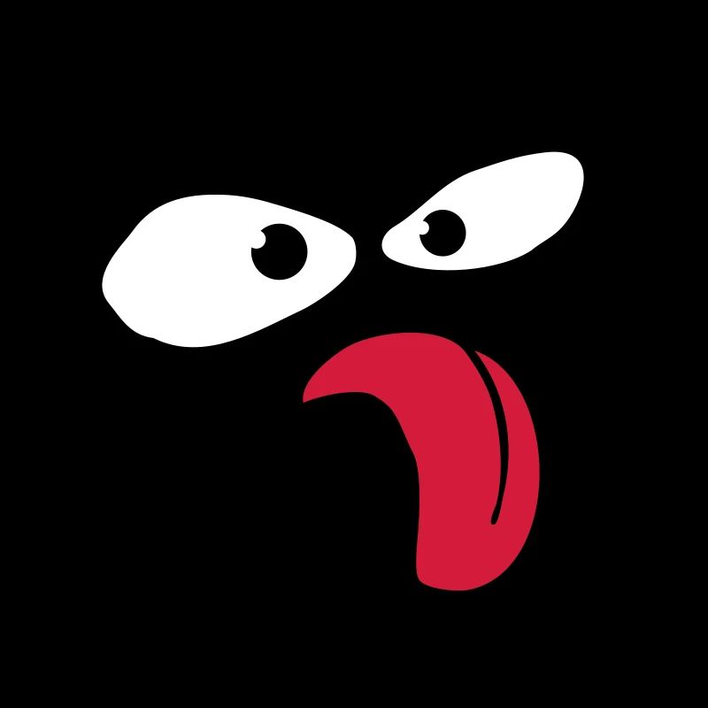 Thick Eyebrows Comic Face Tongue Stick Out