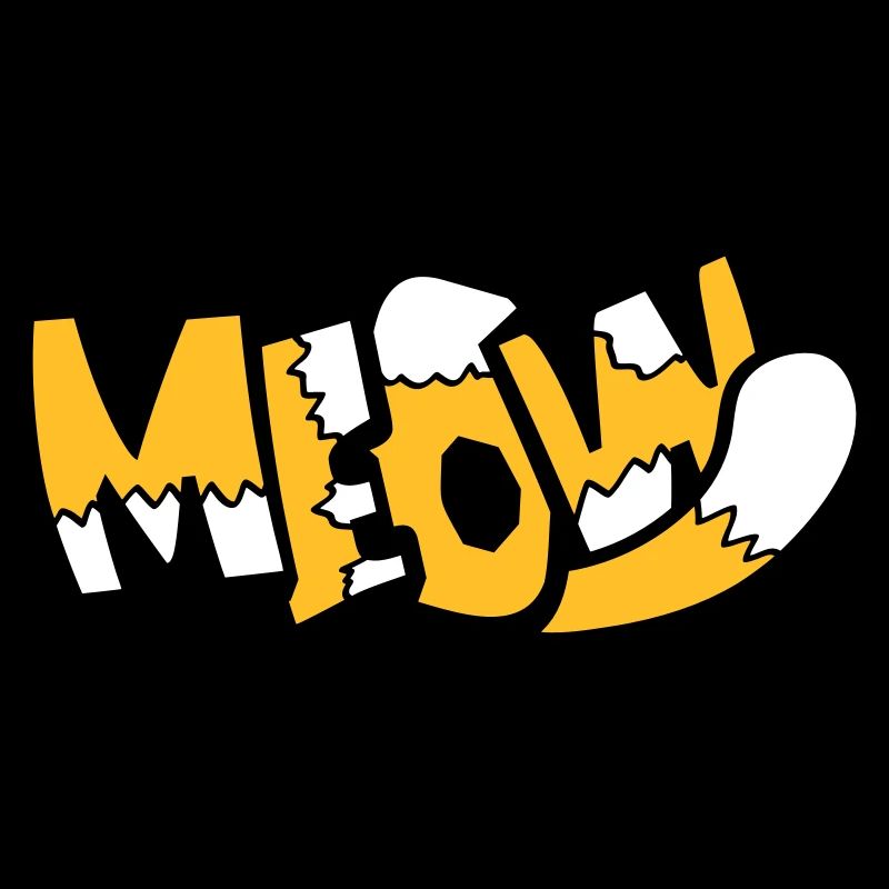 Meow Cat Bande dessinée Texte Meow Citation de dessin animé drôle