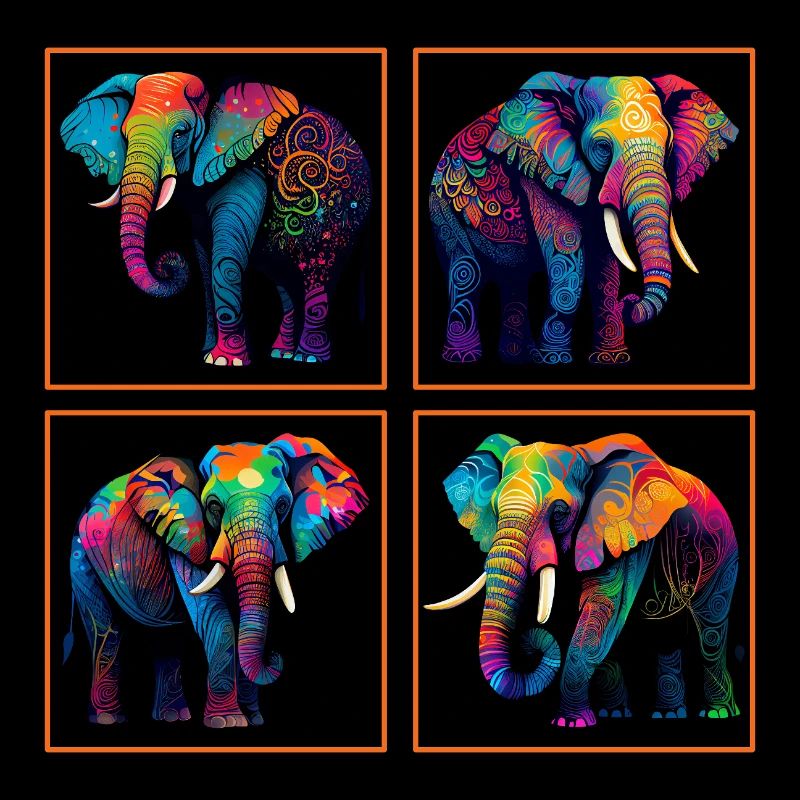 Bunte Elefanten Elefant Tierfreunde