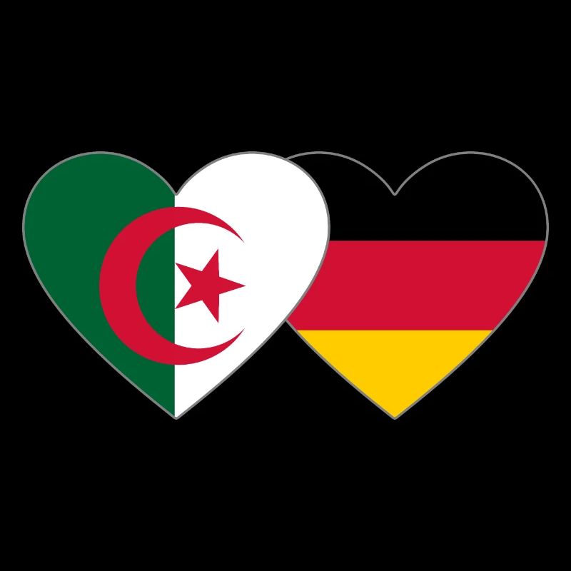 Algeria Germany Flag Heart