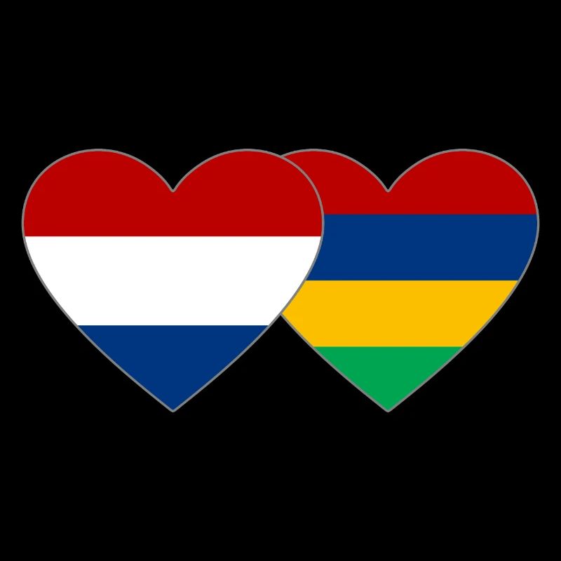 Holland Mauritius Flag Heart