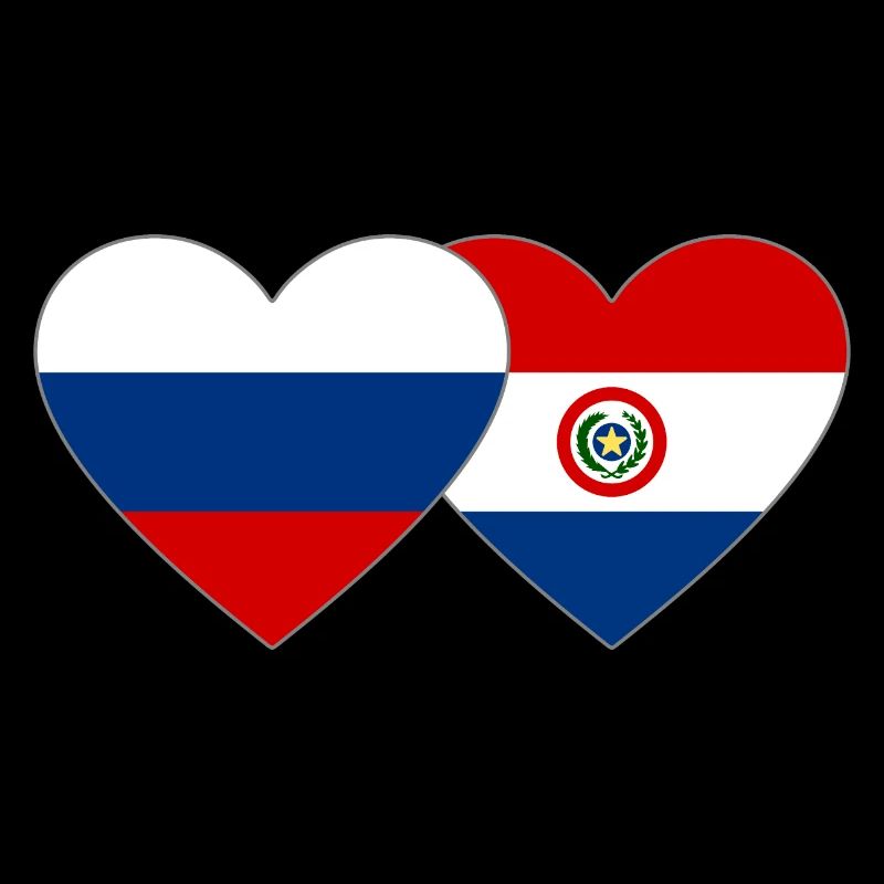 Russie Paraguay Drapeau du Cœur