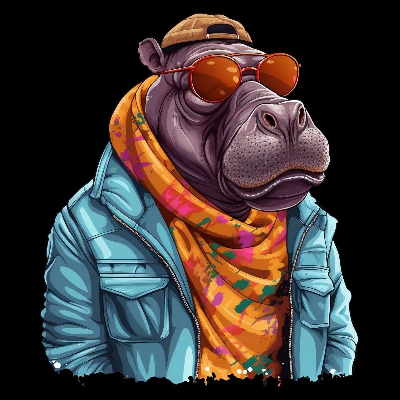 Graffiti d’hippopotame. Force et puissance cachées.