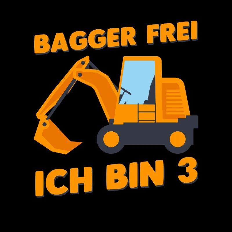 Geburtstag Jungen 3 Jahre Bagger frei ich bin 3