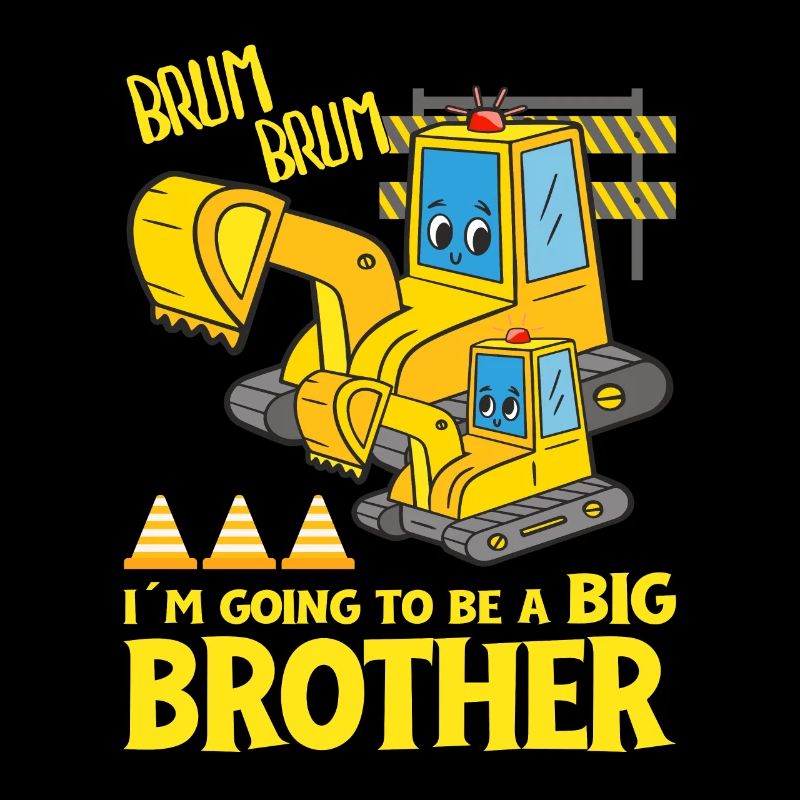 Excavator Child Ready Going To Be A Big Brother