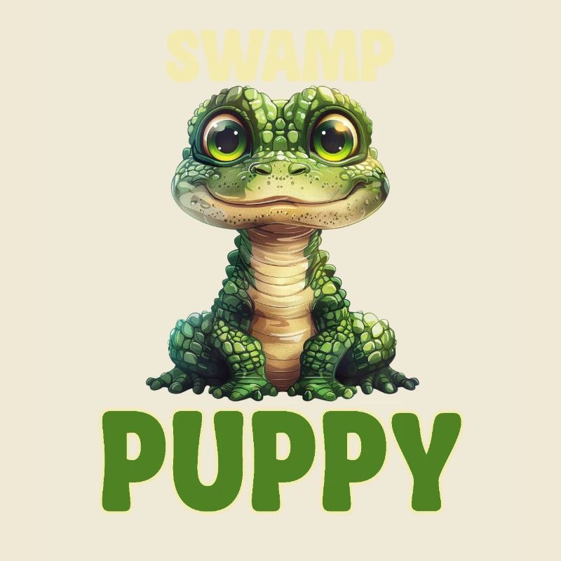 Mignon chiot des marais bébé crocodile dessin animé