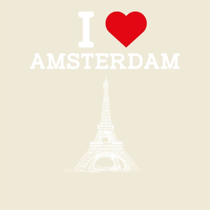 I Love Amsterdam Netherland Eiffel Tower Flag