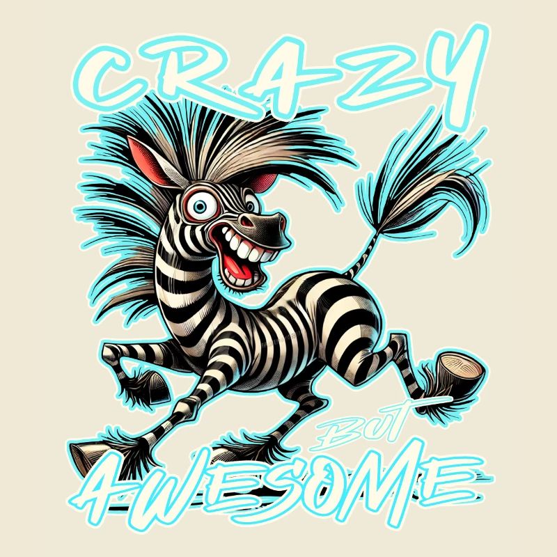 Crazy but Awesome Zebra Comic Stil