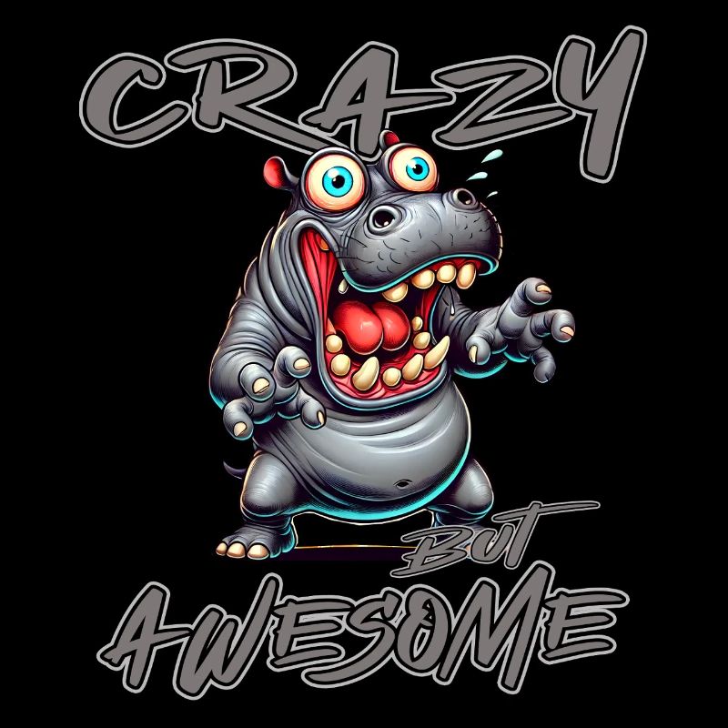 Crazy but Awesome Nilpferd Comic Stil