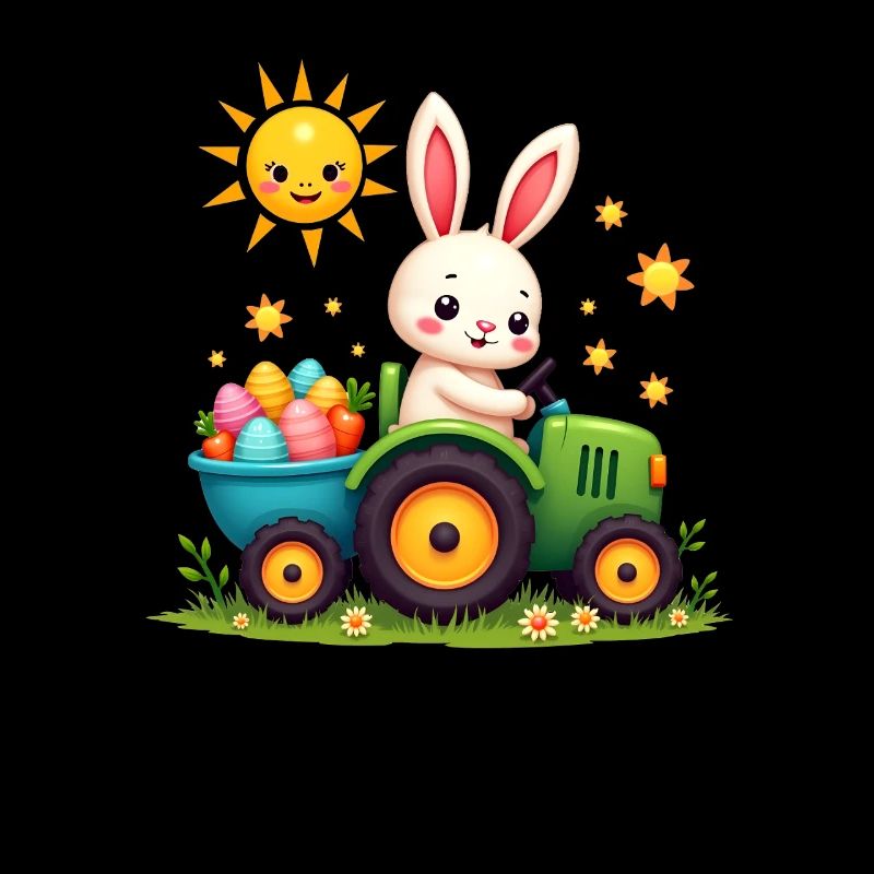 Easter Design Easter Bunny with Tractor Kids