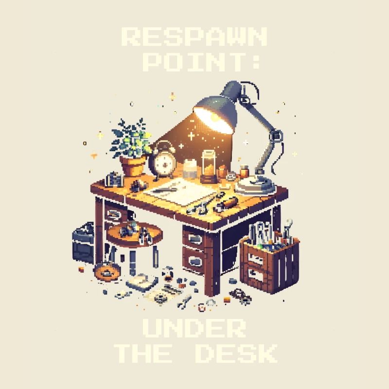 Respawn Workshop Floor Precision Mechanics Humor Retro