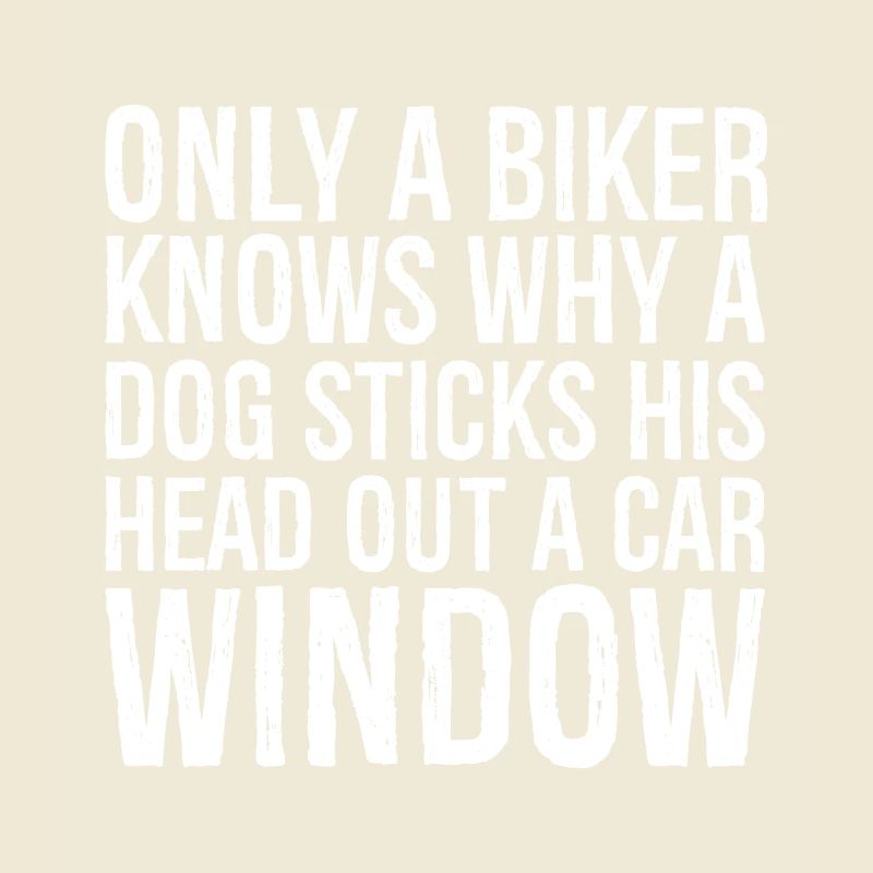 Nur ein Biker weiß, warum ein Hund seinen Kopf steckt ou