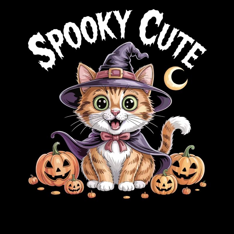 Chat sorcière mignon - Chemise d’Halloween mignonne effrayante