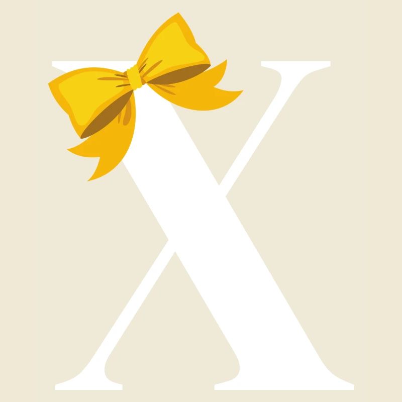 Letter x yellow bow