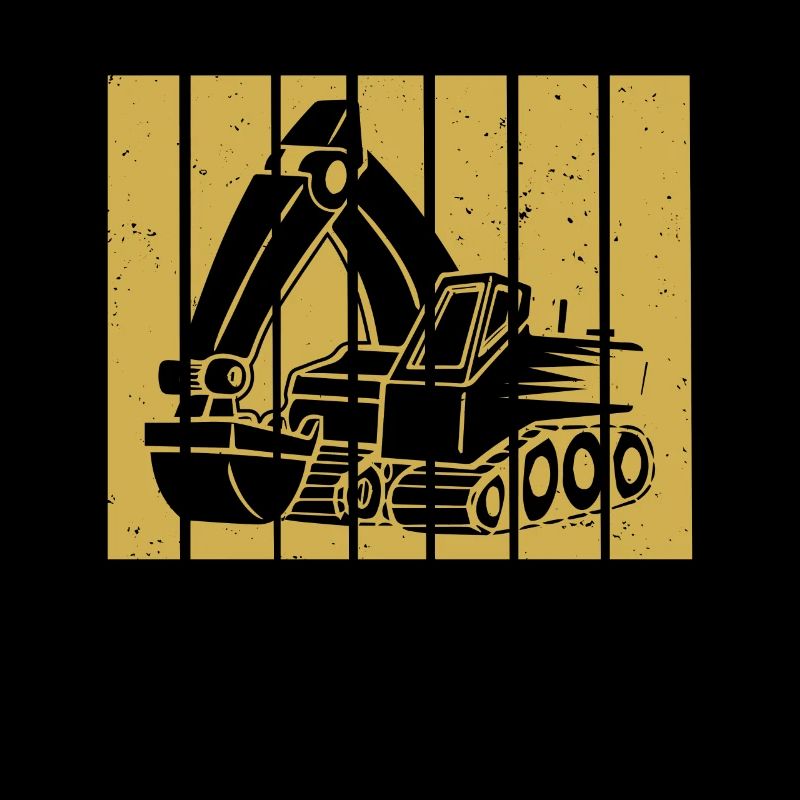 Excavator Driver Gift Retro Sunset