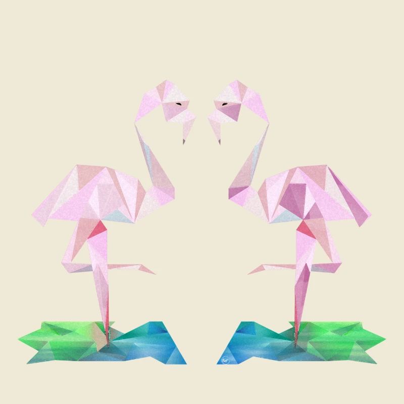 Flamingo low-poly