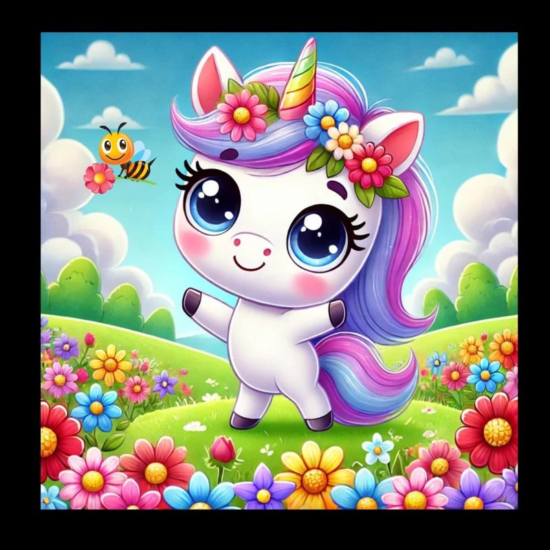 Einhorn mit Blumen
