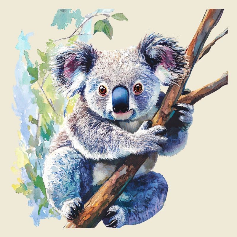 The koala bear looks cute