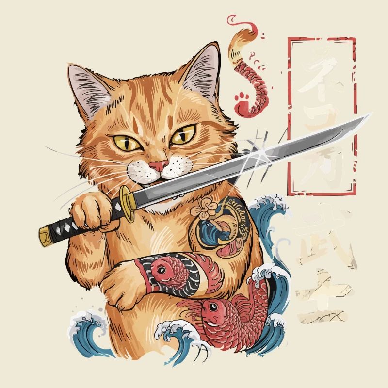 Chat samouraï