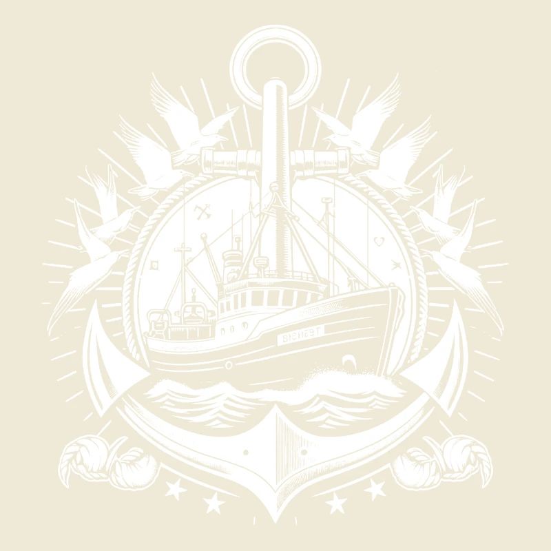 Logo de bateau de pêche