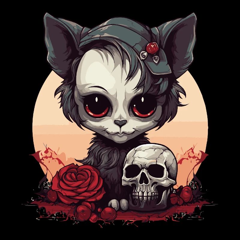 Niedliches Emo Gothic Kätzchen