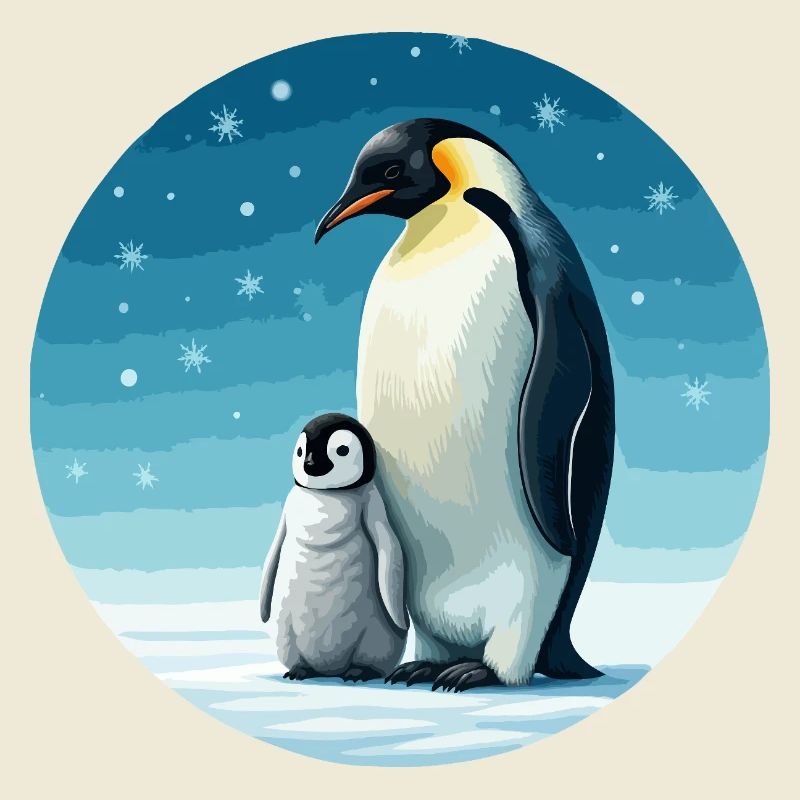 Kaiserpinguin mit Kind