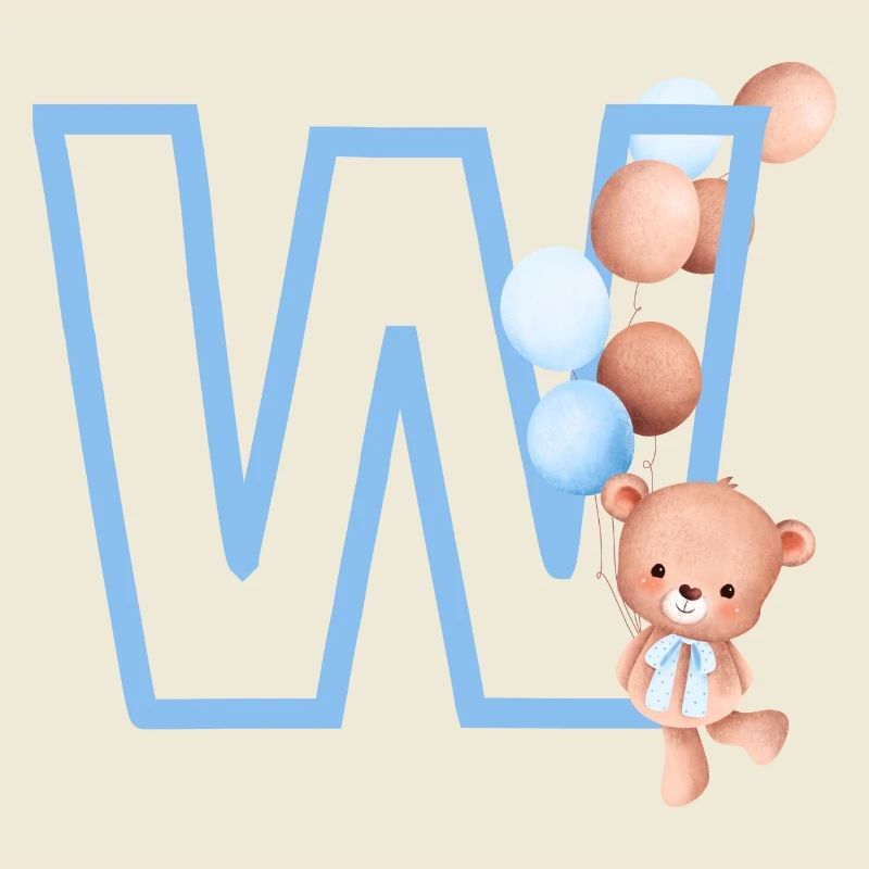 Buchstabe w Blauer Bär