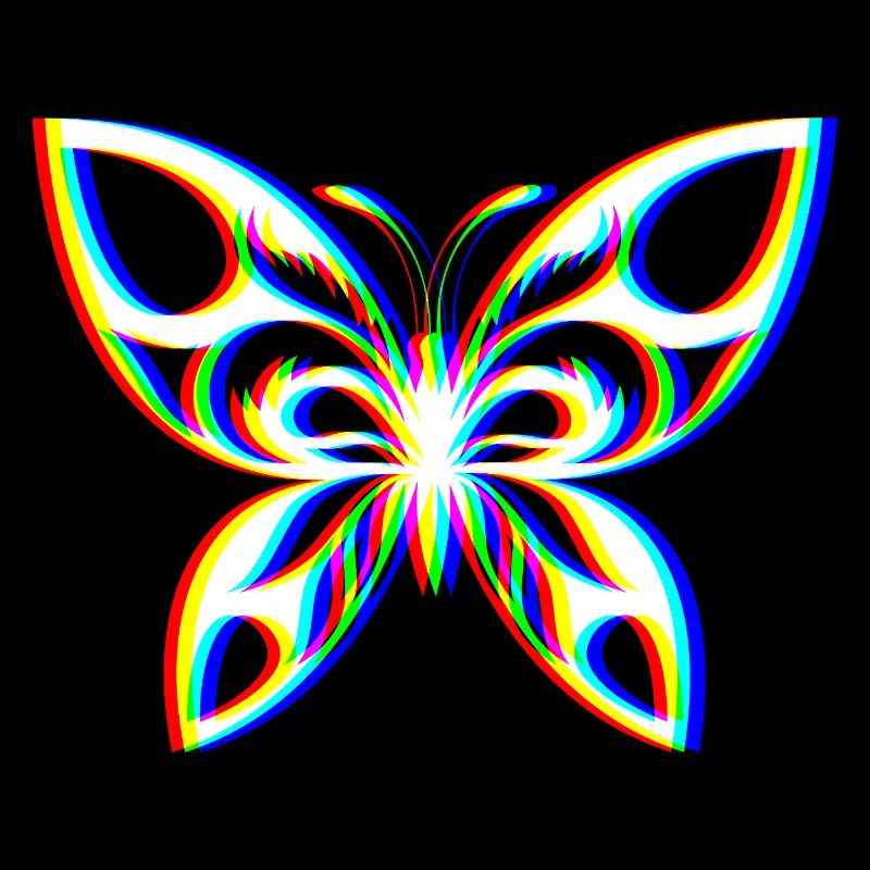 EDM Tricolore - Papillon - Glitch - Style rave