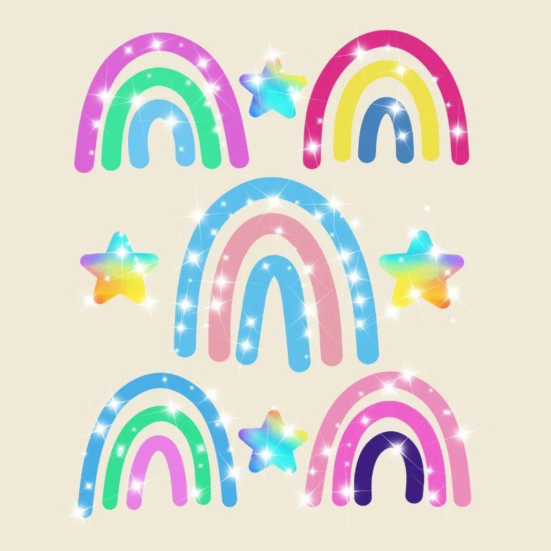 Glitzer Regenbogen Sterne Muster