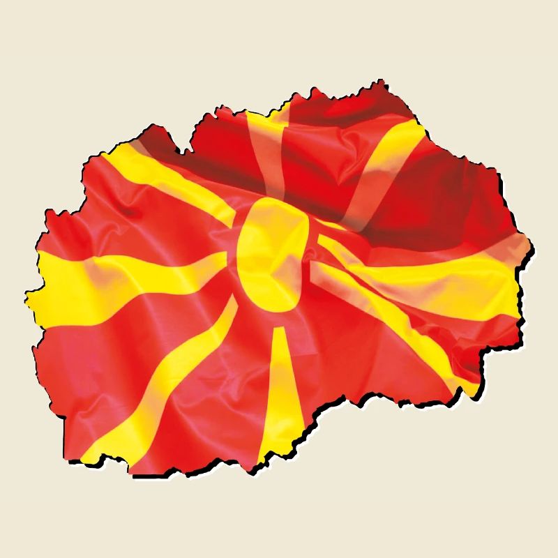 Macedonia flag in the Macedonia map